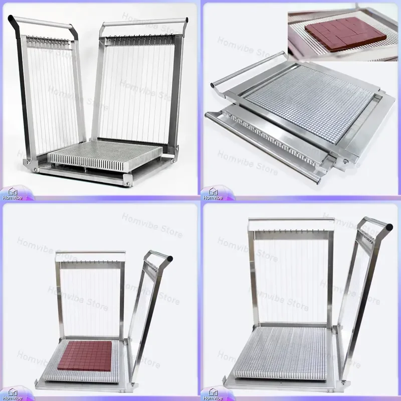 

Manual Double Arm Chocolate Cutting Machine 300x300mm Stainless Steel Slicer for Raw Chocolate Bar Dessert Candy Meat Food