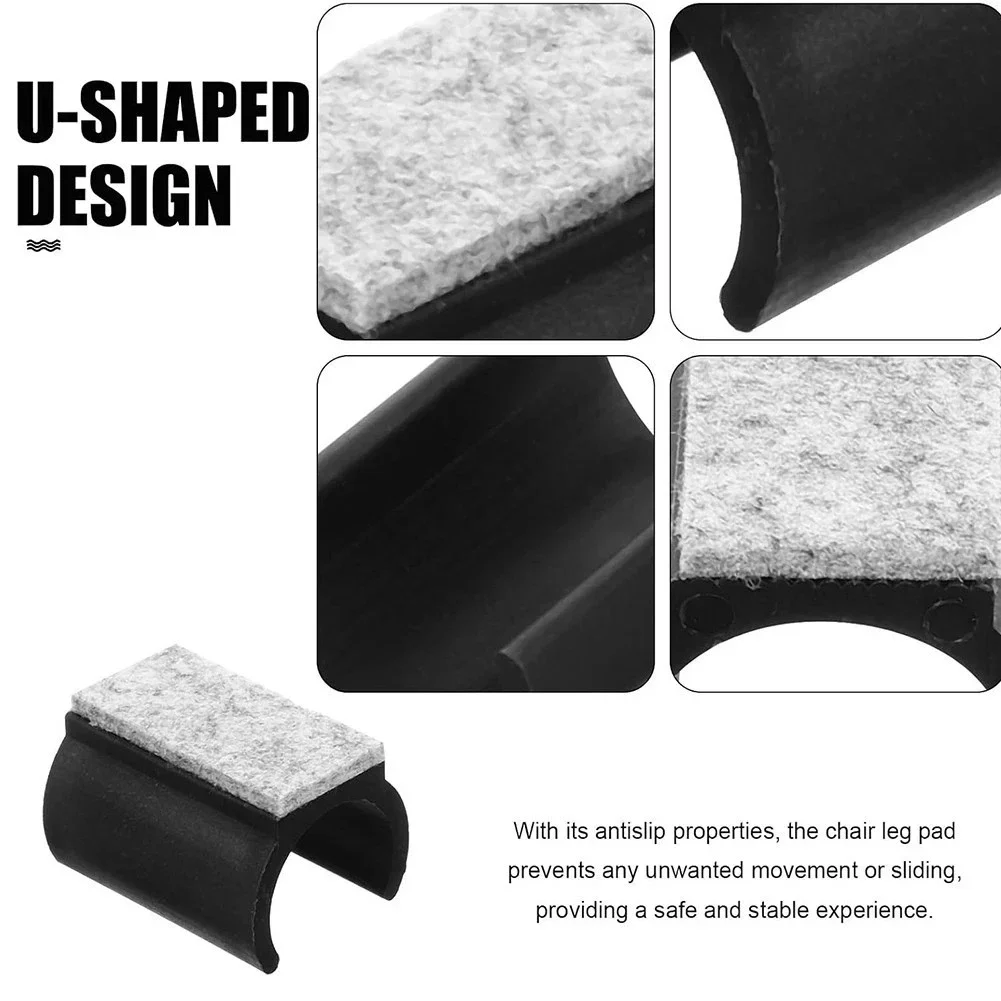 24pcs Felt Chair Gliders for Cantilever Chairs Easy Installation Floor Scratch Protector for Parquet Laminate Tiles
