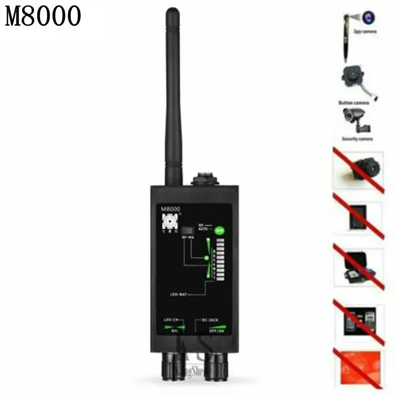 M8000 RF 신호 전문 마이크로 스파이 및 버그 감지기, 무선 숨겨진 스파이 카메라, GSM GPS 스캔 파인더, 마그네틱 GPS 감지기