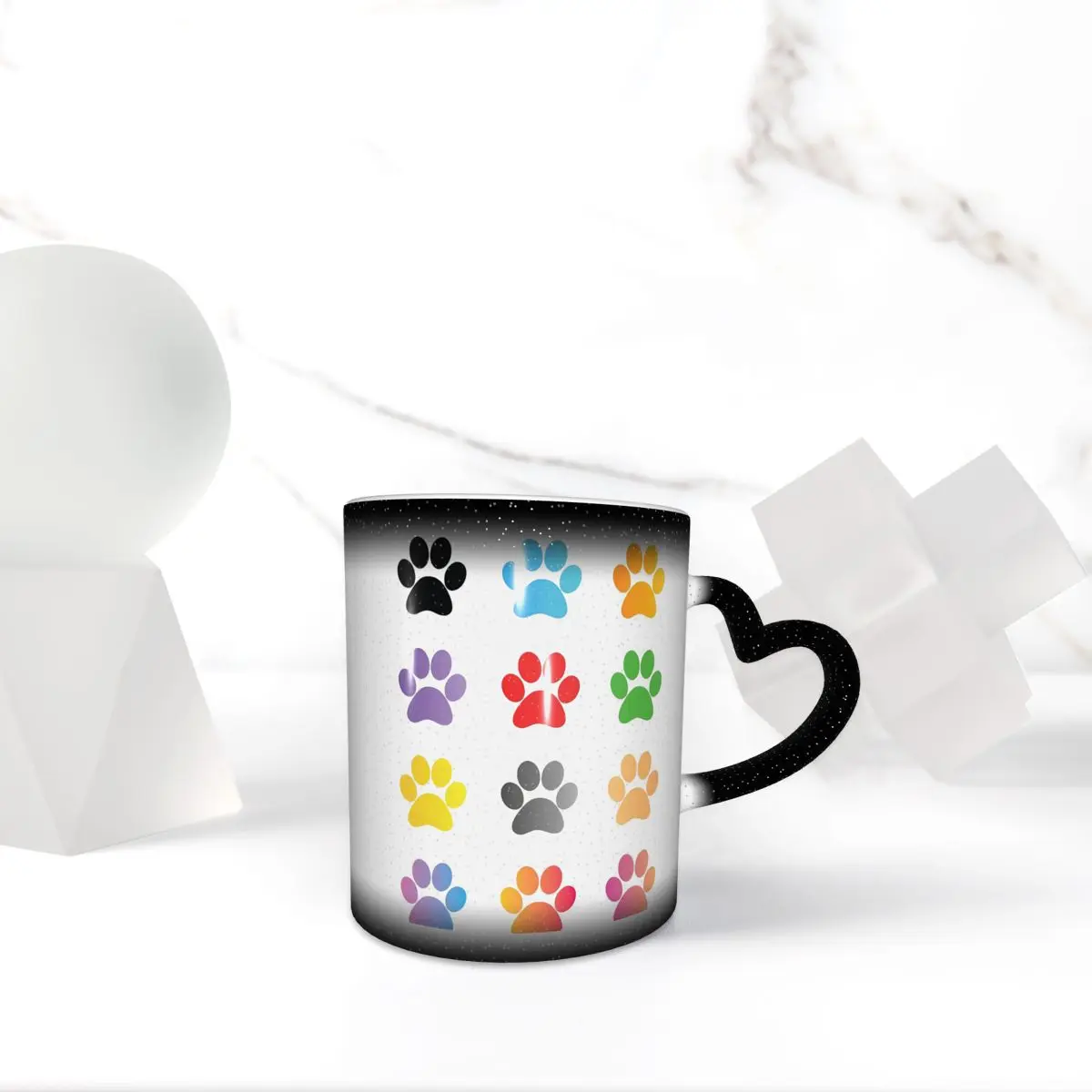 Colorful Dog Paw Print Pattern Mug Funny Ceramic Coffee Cups Tea Mugs Milk Cup Drinkware Gifts for Friends