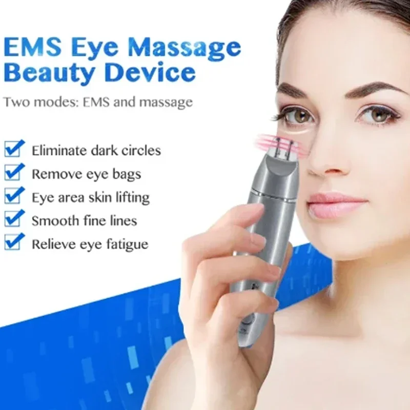 2 in 1 EMS Eye Face Vibration Massager Portable Electric Dark Circle Removal Anti-Aging Eye Wrinkle Beauty Care Tool