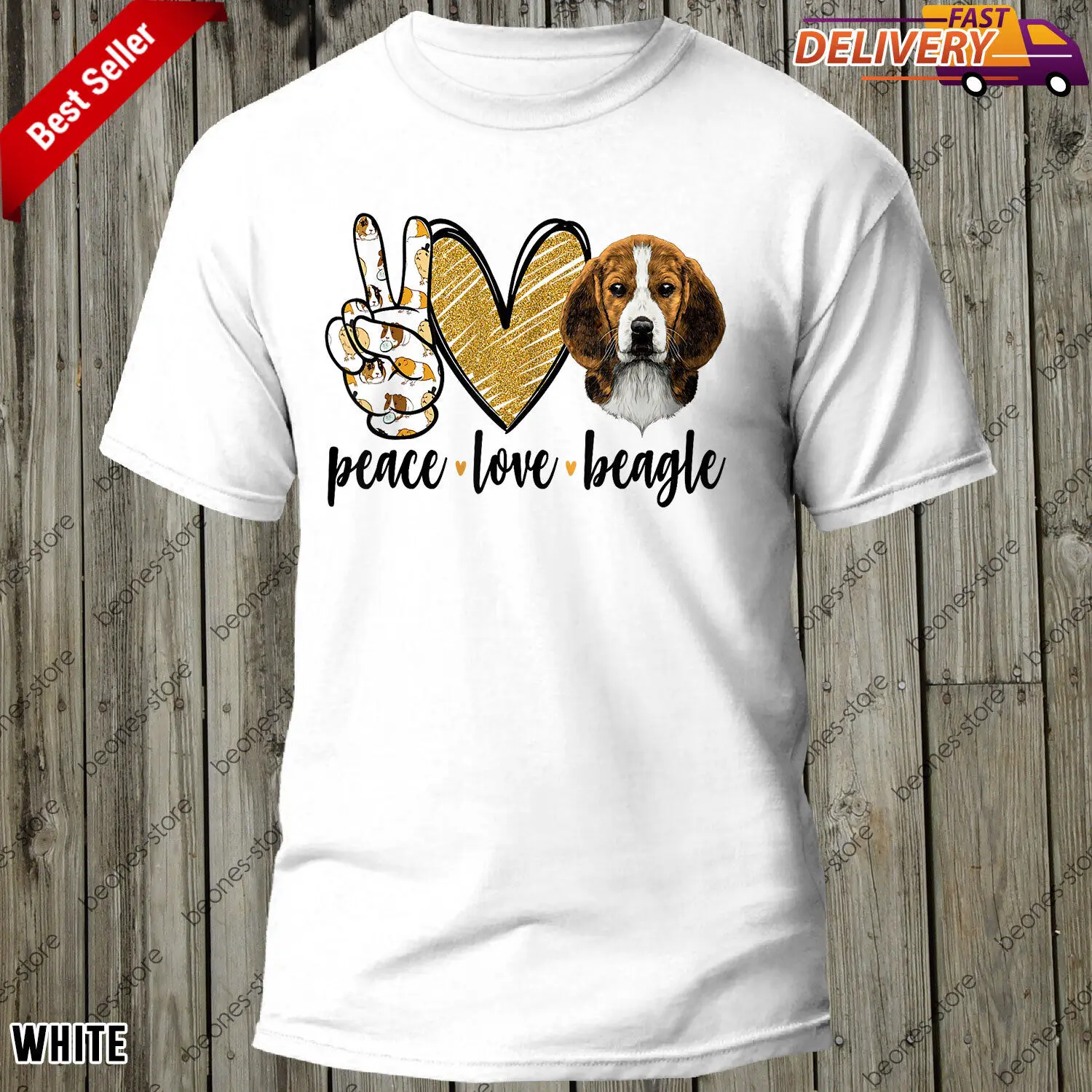 

Peace Love Beagle Funny Gift Dog Lover T-Shirt, Gift For Men Women, Tee Gift