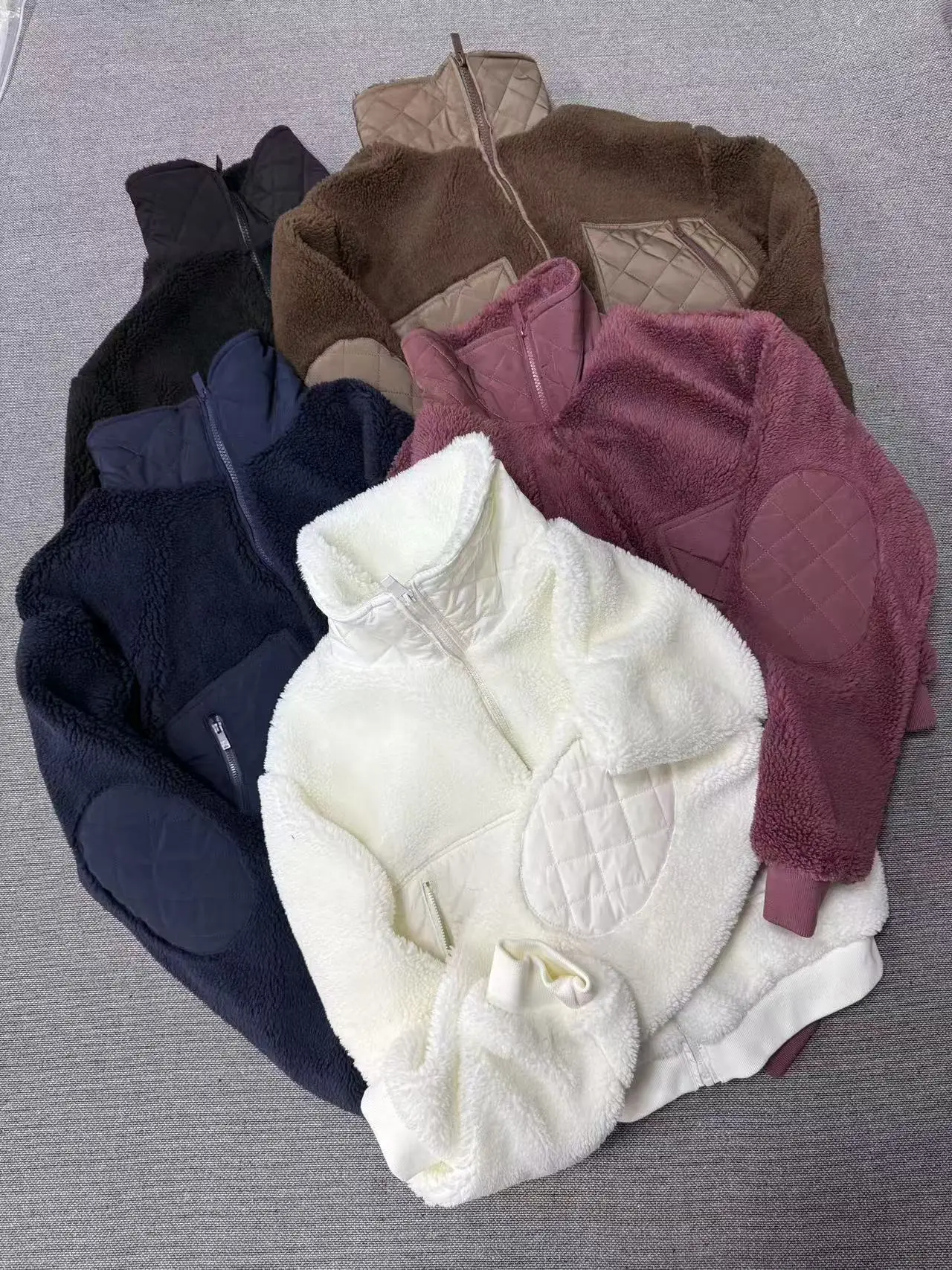 

A1O Autumn and Winter Lamb Wool Short Jacket Women's Coat Thickened Warm Outdoor Sports Casual Collar Zipper Top