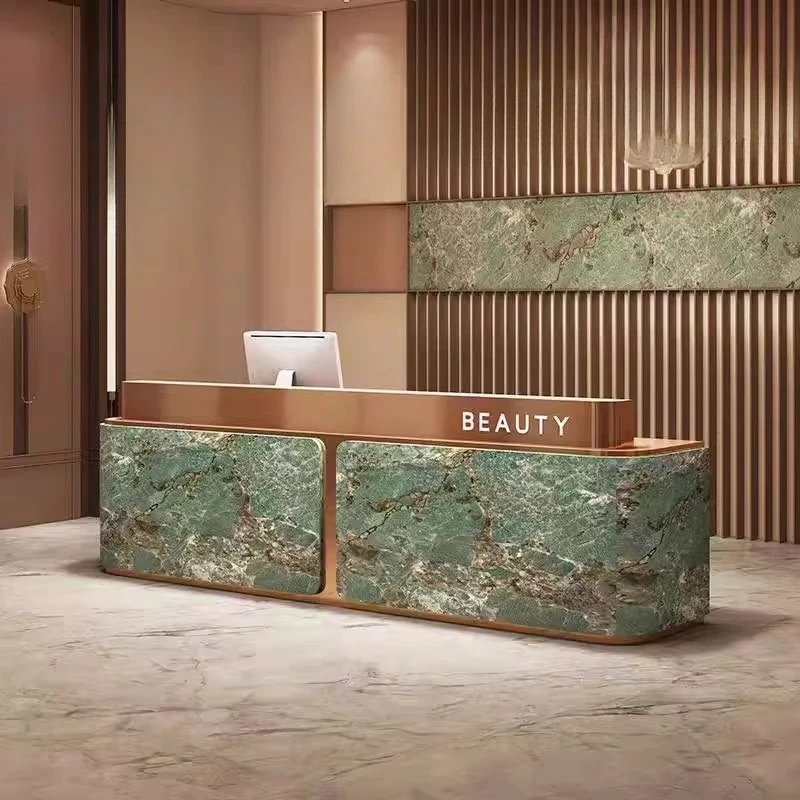 Silver Office Reception Desks Luxury Display Beauty Home Reception Desks Recepcion Desk Podium Mostrador Office Furniture