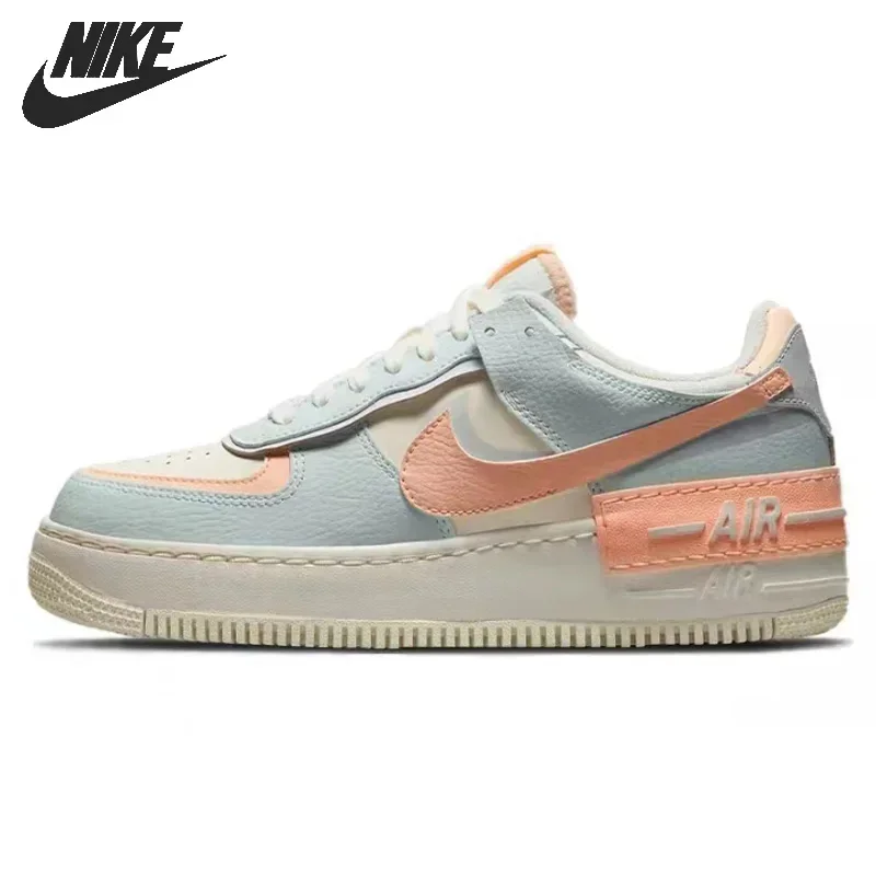 Nike Air Force 1 Low Classic AF1 SHADOW Skateboarding Shoes for Women Light blue pink