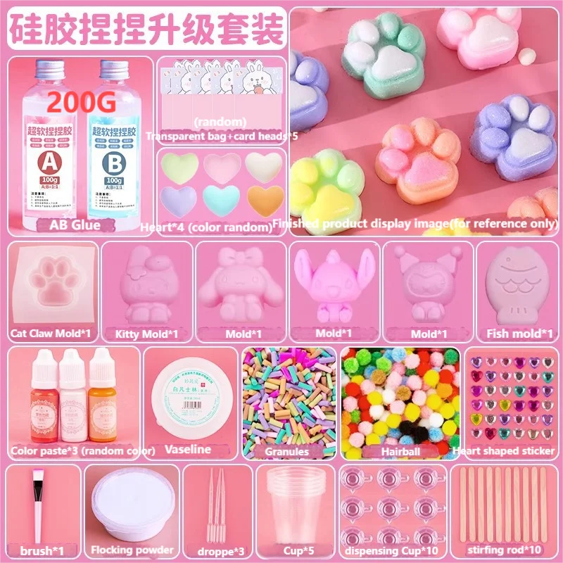 NONE DIY Taba Squishy Kit Silikon Squishy Maker Fufu Squishies Herstellung Kits Silikon Gummi DIY Stress Relief Spielzeug Dekompression Geschenk 8