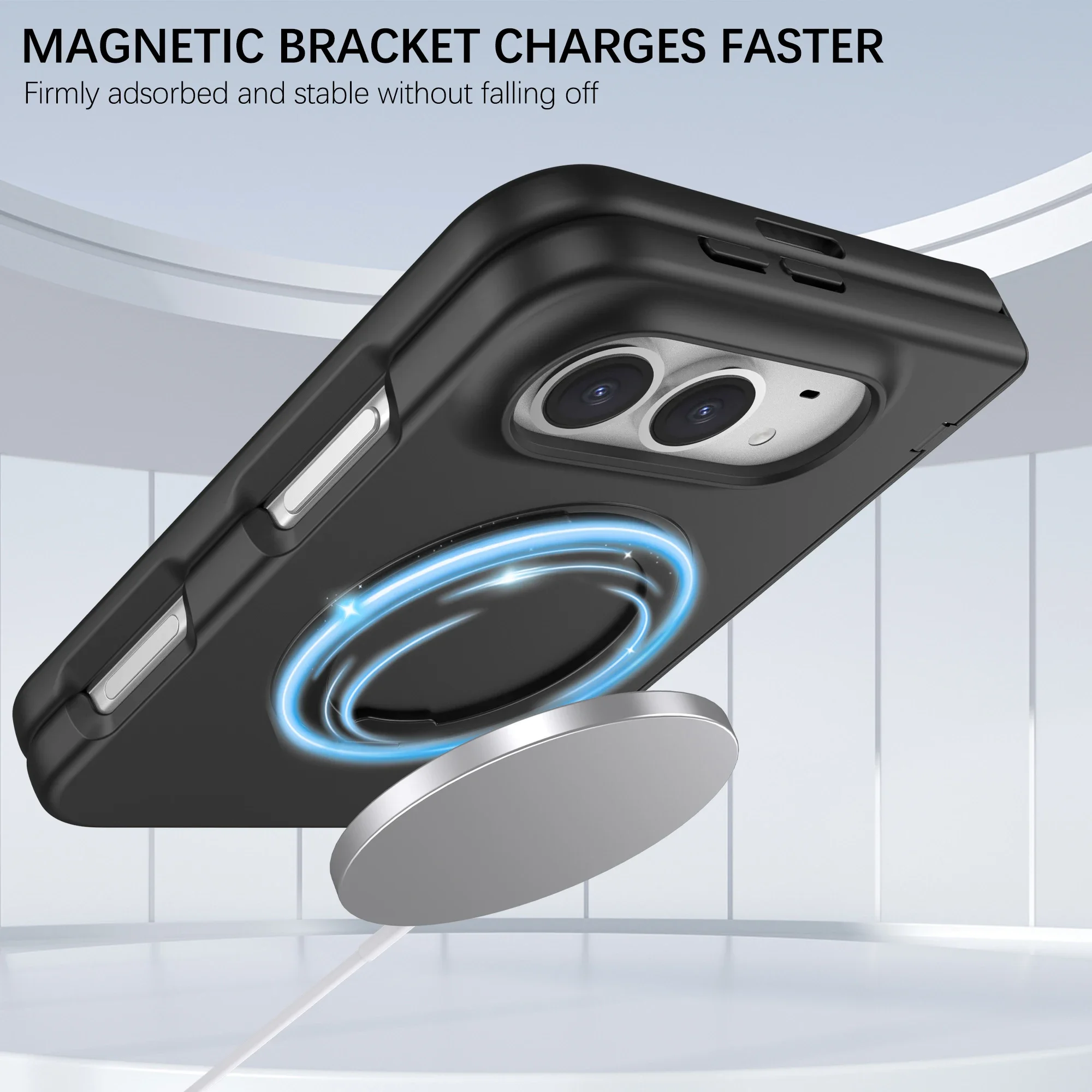 For iPhone 18 Ultra Duo Phone Case 360-Degree Rotating Magnetic Suction Bracket Central Shaft Integration Case for iPhone Duo