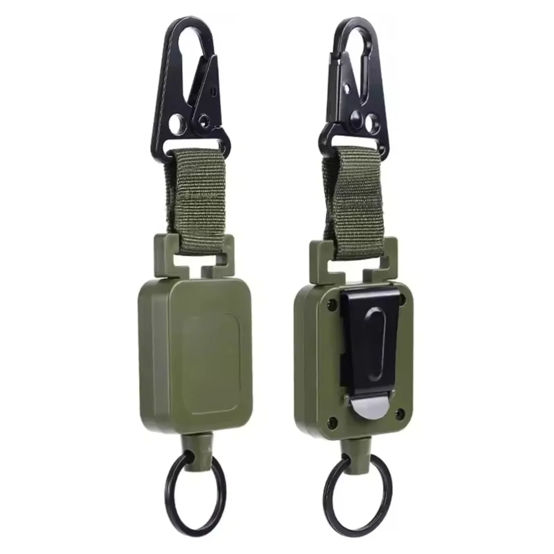 Steel Wire Keychain Holder, Multi-purpose Backpack Hooks Retractable Badge Reels Outdoor Accessories ﻿
