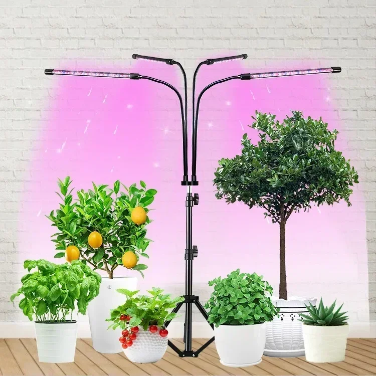 Suporte ajustável Plant Grow Lamp com temporizador, plantas de interior luzes, espectro completo, LED Grow Light, 3, 9, 12H Timing, novo