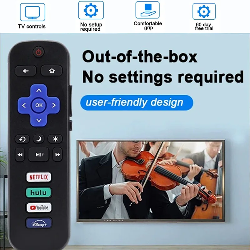 

Сменный пульт дистанционного управления для телевизора Roku-TV для смарт-телевизора TCL Roku/Hisense Roku/Onn Roku/Philips Roku (не для Stick и box)