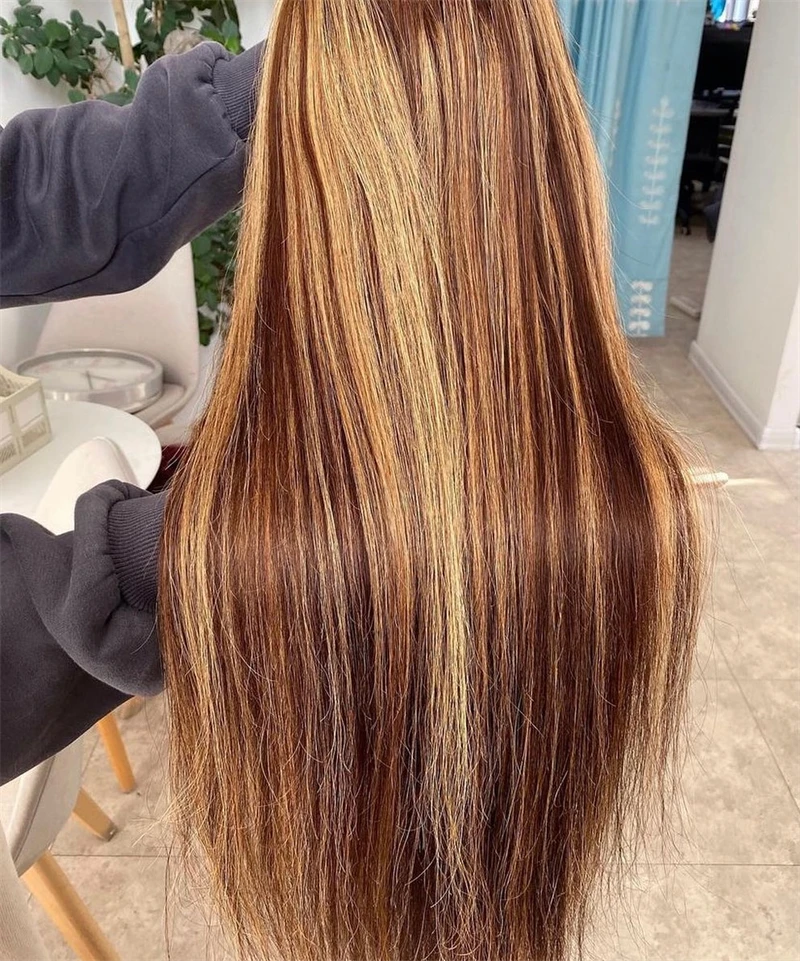 13x4 Hd تسليط الضوء على الباروكات مستقيم ملون 13x6 الدانتيل الجبهة الباروكات للنساء العسل شقراء 100% شعر الإنسان الدانتيل شعر مستعار أمامي قبل قطعها