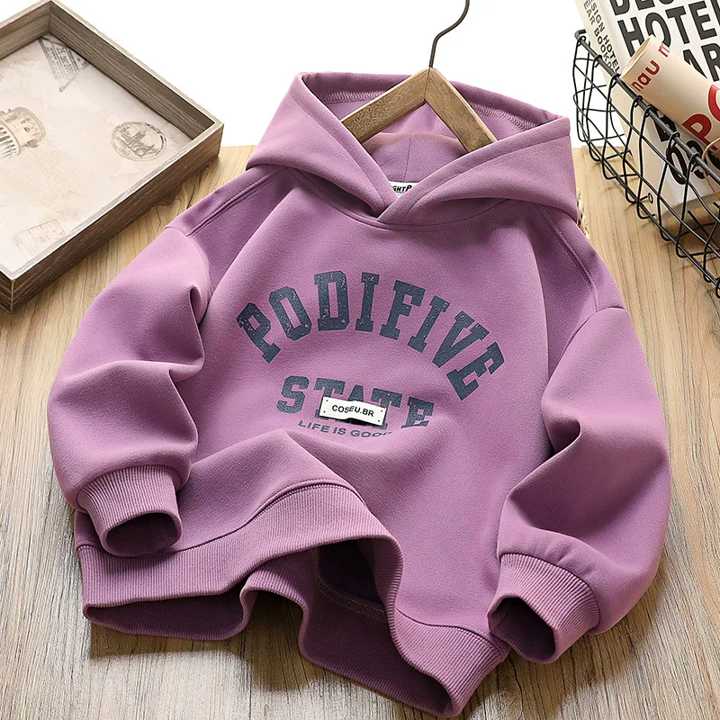 IYEAL Children's Autumn New Hooded Sweatshirt Boys' Letter Printing Hoodie Autumn New Boys' Top