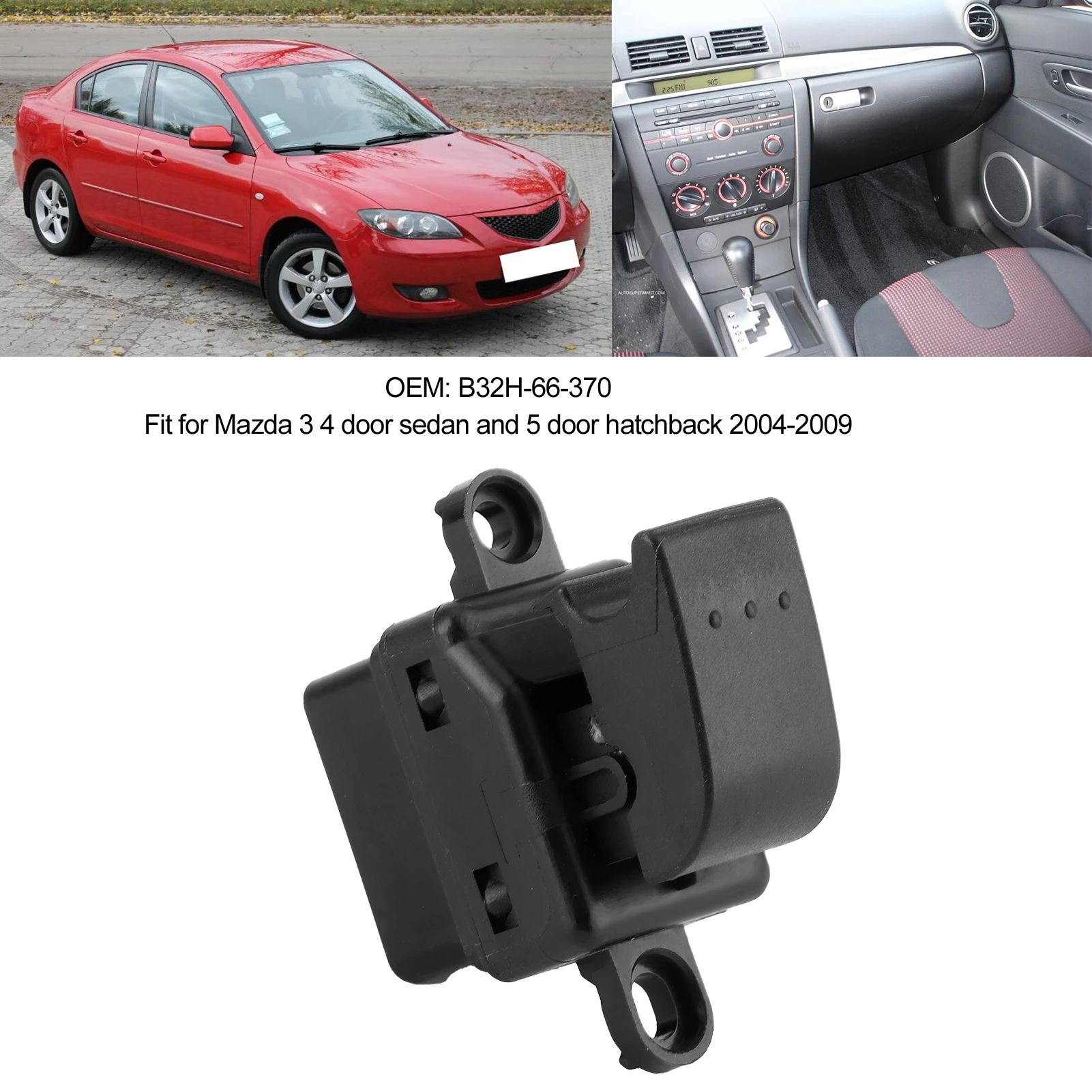 Front Rear Power Window Control Switch B32H-66-370 Replacement Fit for Mazda 3 2004-2009 Window Switch Button