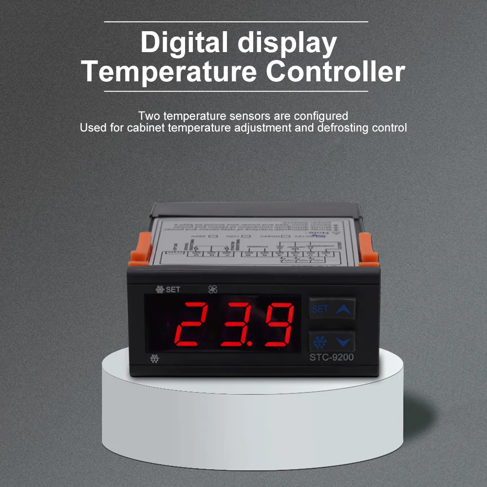 STC-9200 Temperature Controller Thermostat Digital Intelligent Auto Refrigerator Cold Storage Incubator AC 110-220V DC 24V/12V