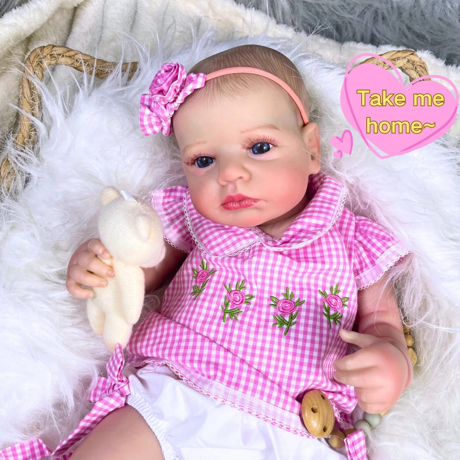 Mrb boneca bebê reborn, 20 espaços, loulou acordado, princesa, menina, olhos azuis abertos, pele 3d, veias visíveis, boneca colecionável, brinquedo, presente de natal