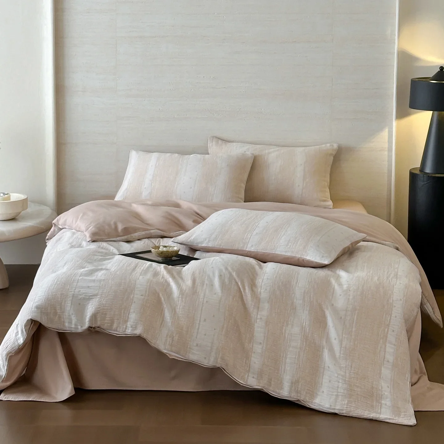100% Cotton Three-ply Gauze Duvet Cover Set with Sheets Soft Breathable Queen Bedding Setd Washed Quilt Cover and Pillowcases