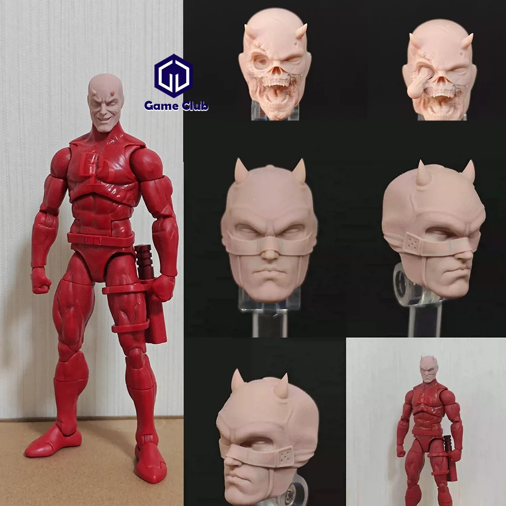 bm23422 bm23435 bm23418 1/12 V12 Zombie Daredevil Rafael Grampa DD Matt Murdock Unpainted Head Carving For 6in Action Figures