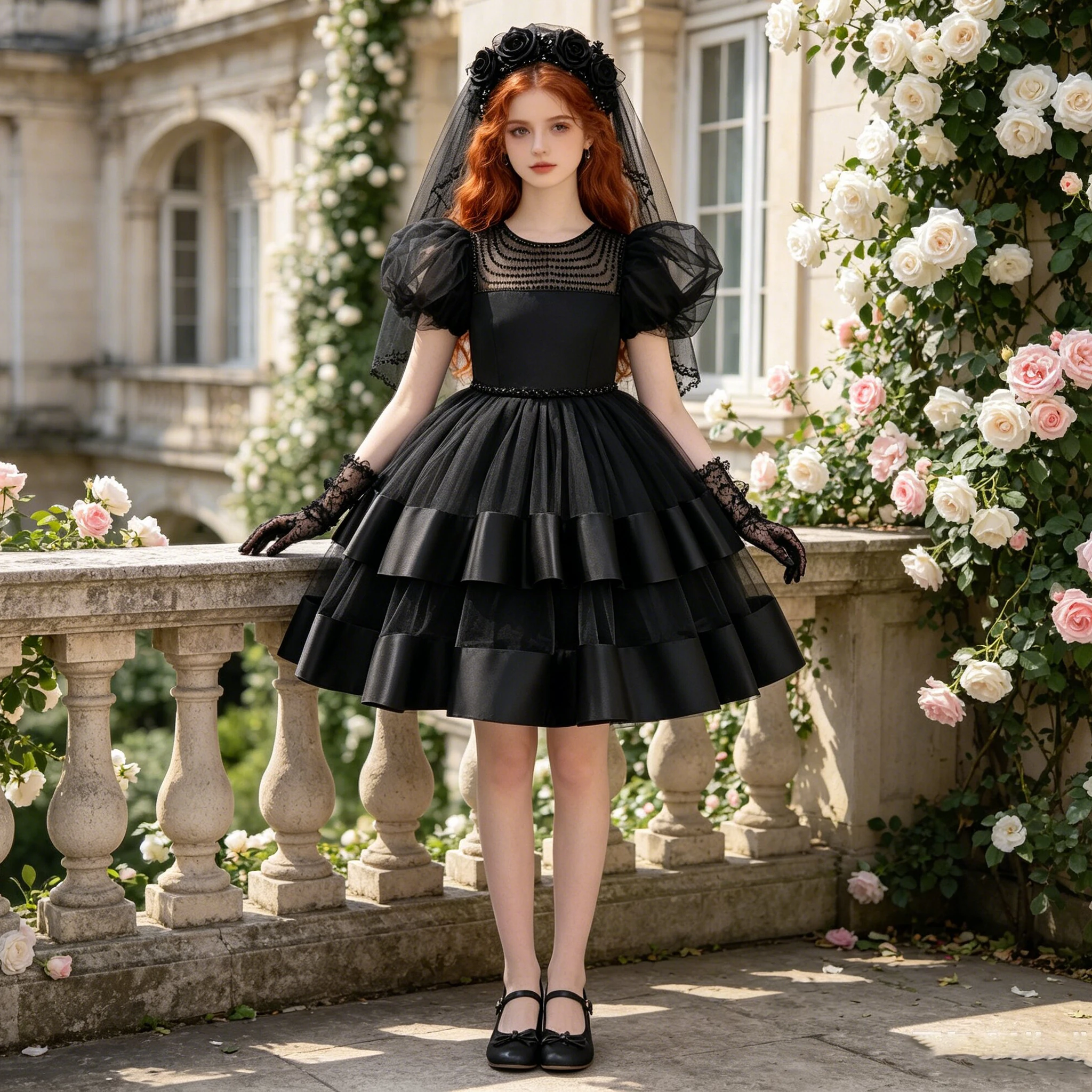 Fashion Black Bridesmaids Party Girls Dress Elegant Birthday Wedding Princess Dresses Graduation Gown Halloween Evening Costumes
