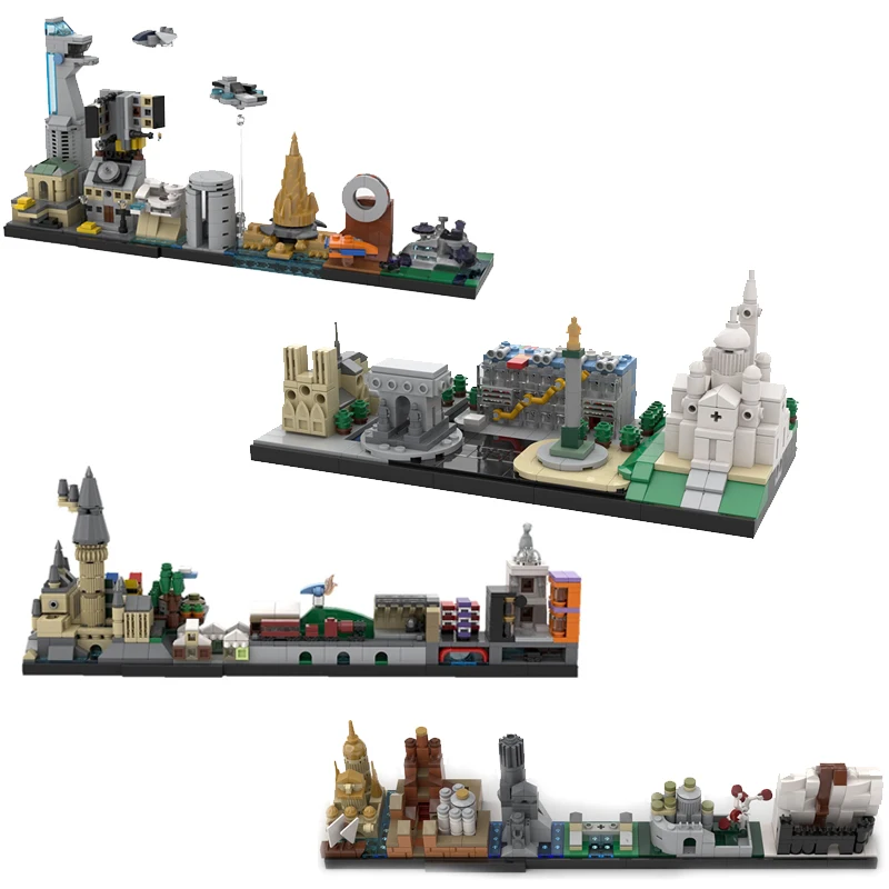 City Buildings Back to the Future Fairy Tale Magic Castle House Movie Skyline Architecture Building Blocks City Toys