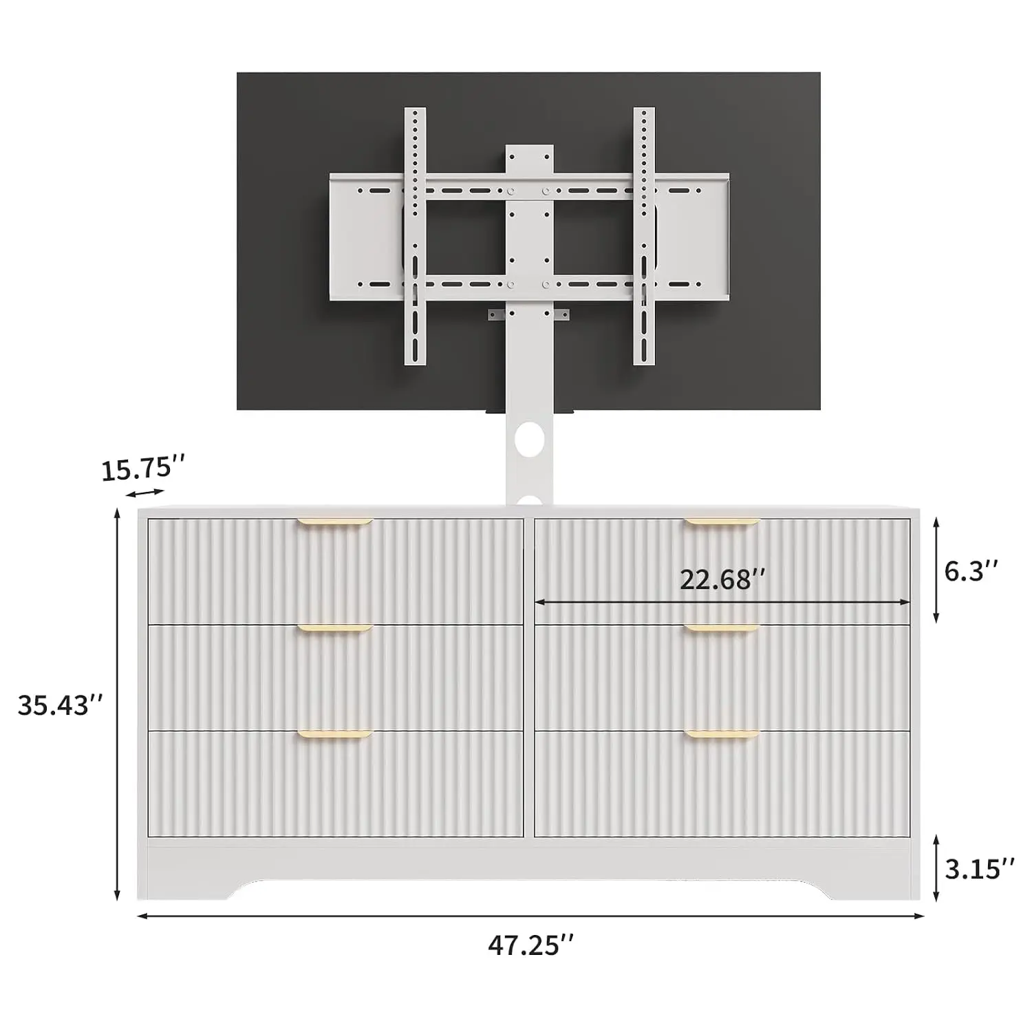 TV Stand 85 Inch Entertainment Center 6 Drawers Storage Wood Console Media Furniture Living Room Bedroom, Customized