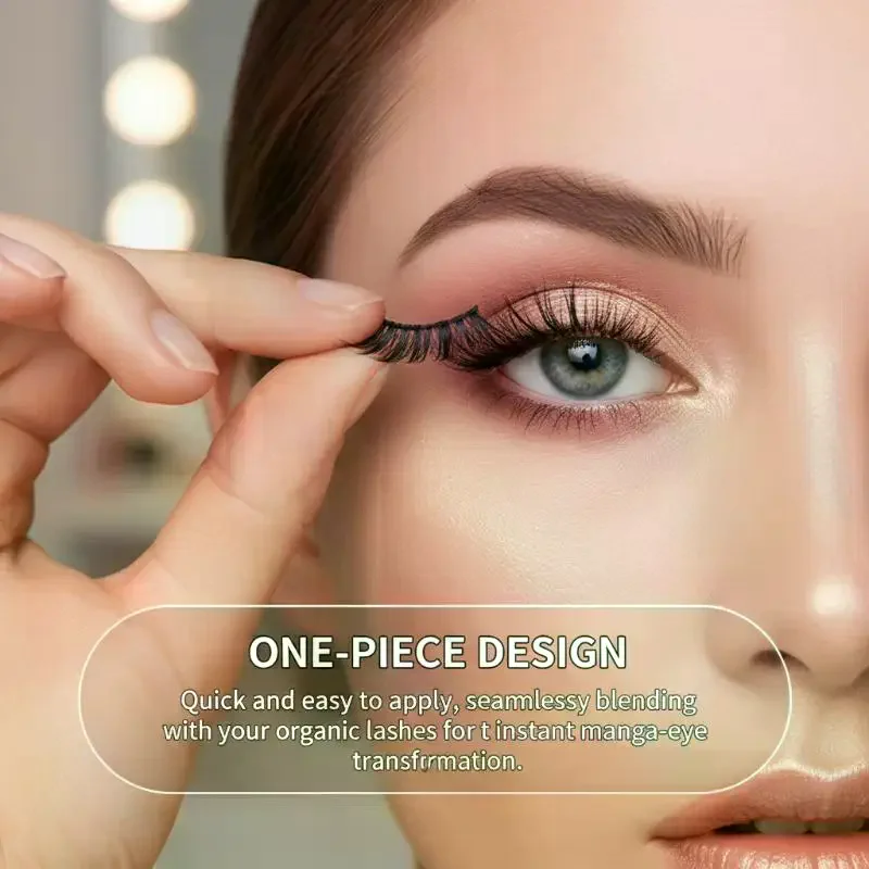 Soft Manga Fox Eye Strip Lashes Korean Cosplay Natural Look False Eyelashes Makeup 5 Pairs