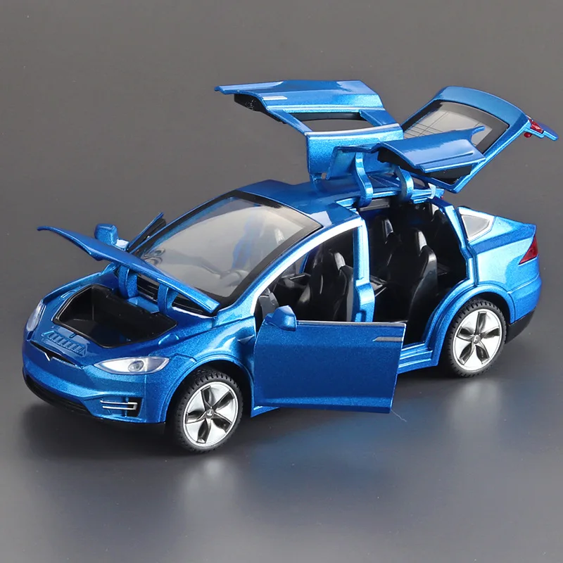 2023 metal 1:32 Tesla MODEL X Alloy Car Model Diecasts & Toy Vehicles Kid Children Christmas Gifts Boy Toy soung and led light