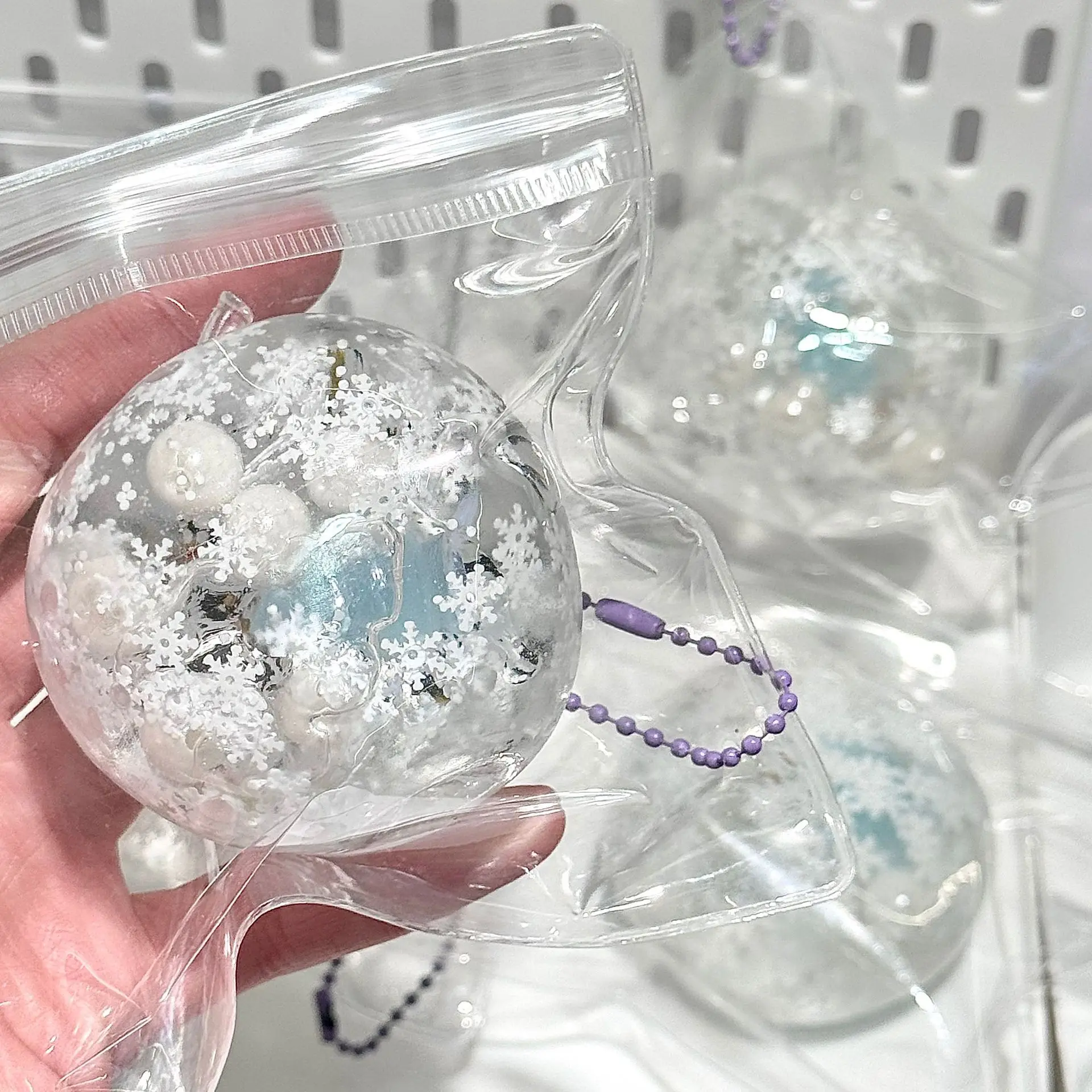 Squishy Winter Snow Maltose Ball Soft Fidget Sensory Toy for ADHD Autism Slow Rebound Squeeze Toy for Adults Christmas Gift view 4