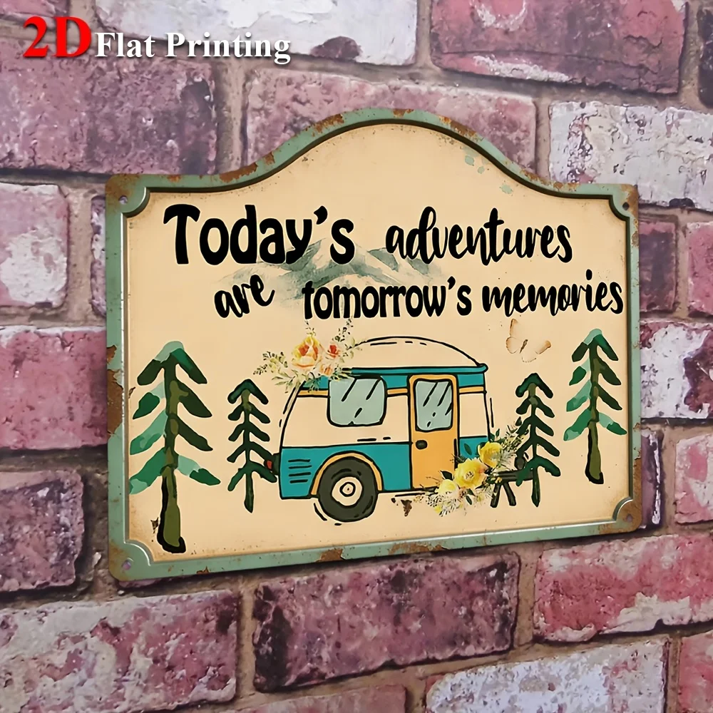 1pc, 2D Flat, Signs Metal Sheet Painting 