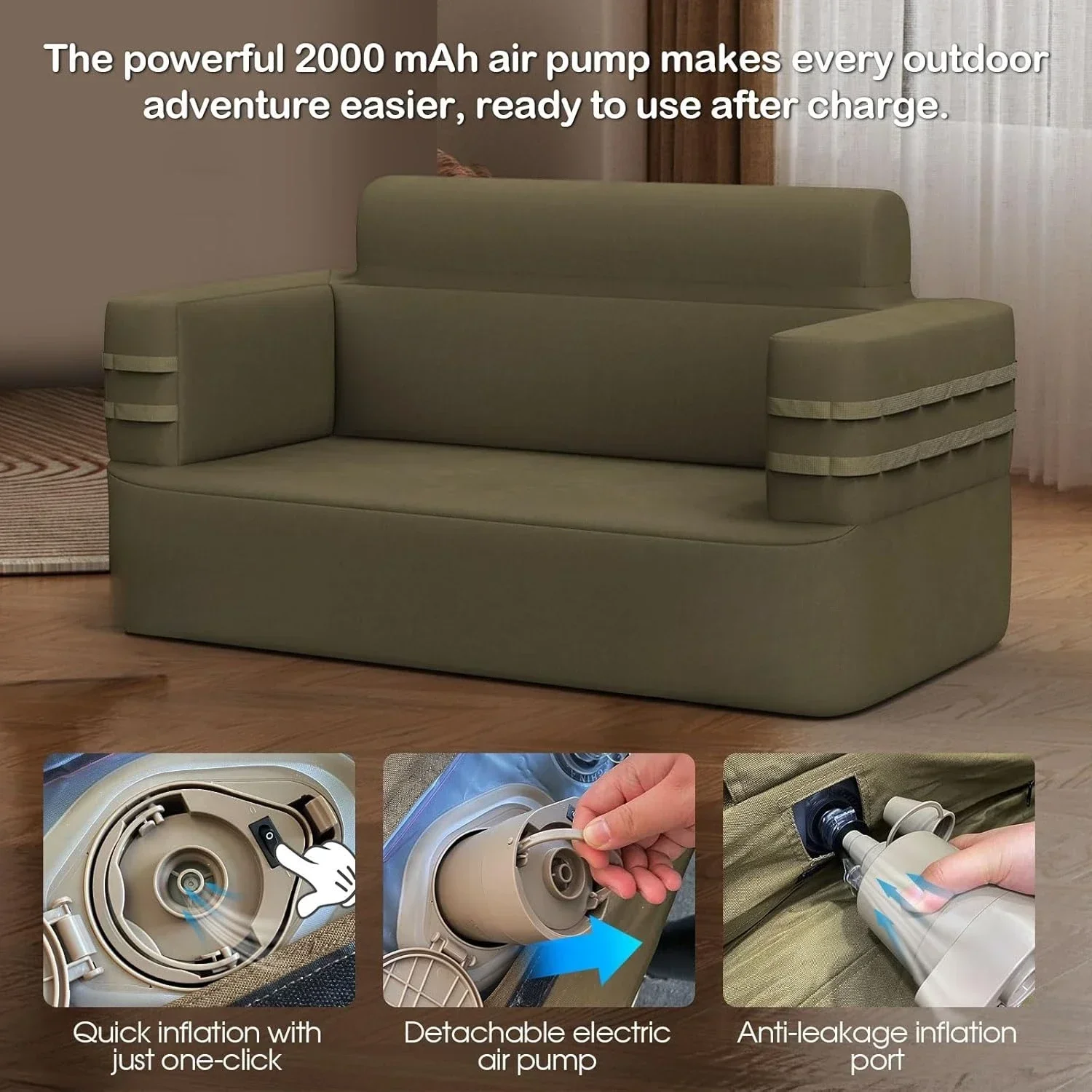 [신상품 입고, 무료 배송! 고품질 다기능 내구성 에어 소파 (내장 펌프 포함)