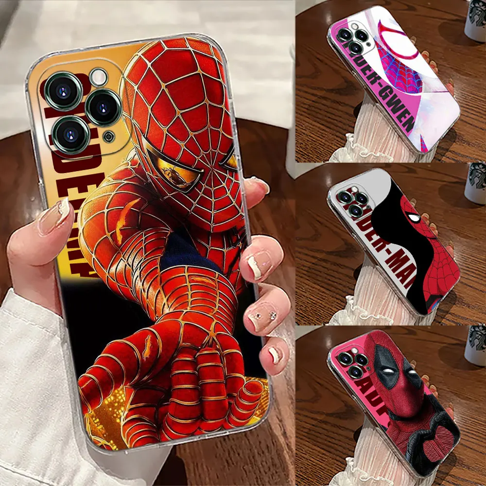 

The Avengers Spiderman Marvel Transparent Phone Case For iPhone 17 Pro Max 17E 11 12 13 14 15 16 Pro Max Plus 17 Air 16E 7 Cover