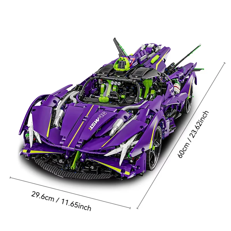 GULY 10614 Creative EVO Supercar Building Blocks 1:8 Remote Control Model, 3664 Pcs City MOC Tech Building Blocks Boy Gift view 6
