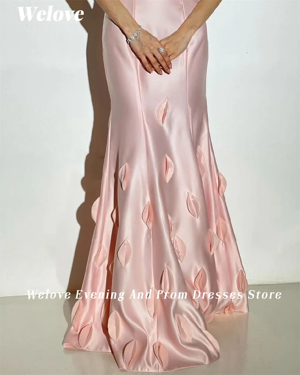 Welove-vestidos de noche sin tirantes para mujer, ropa de sirena con Espalda descubierta, ocasiones formales, costura, color rosa, novedad de 2024