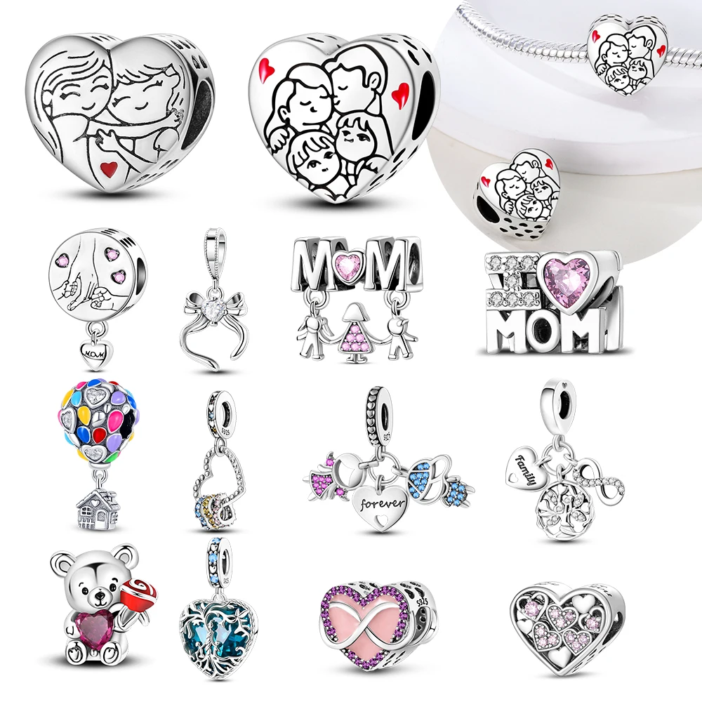 Heart Infinity Star Beads Original 925 Sterling Silver Beads Fit Bracelet Bag Keychain Charms Diy Women Gift Accessory Romantic