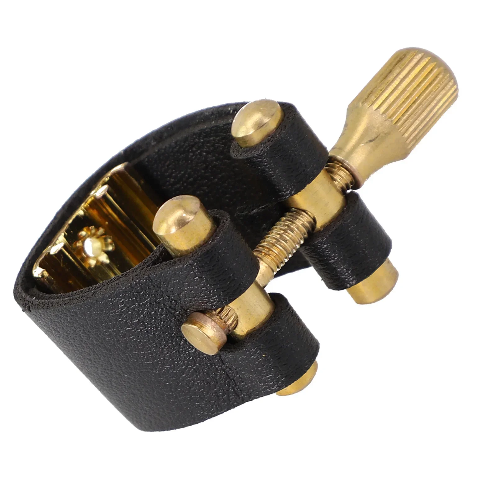 Mouthpiece Ligature Soprano Sax Mouthpiece PU Leather Saxophone Accessories Black Fastener Clip For Soprano Sax