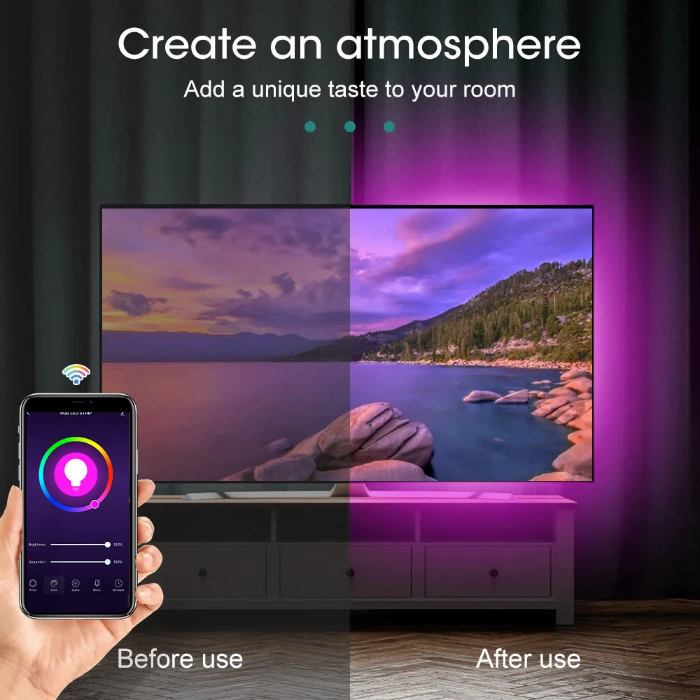 Zigbee USB Led Strip Light RGB Led Lights Tuya Wifi Smart  TV Backlight Tape For Room Works with  Hub/Alexa /Google /Smartthings