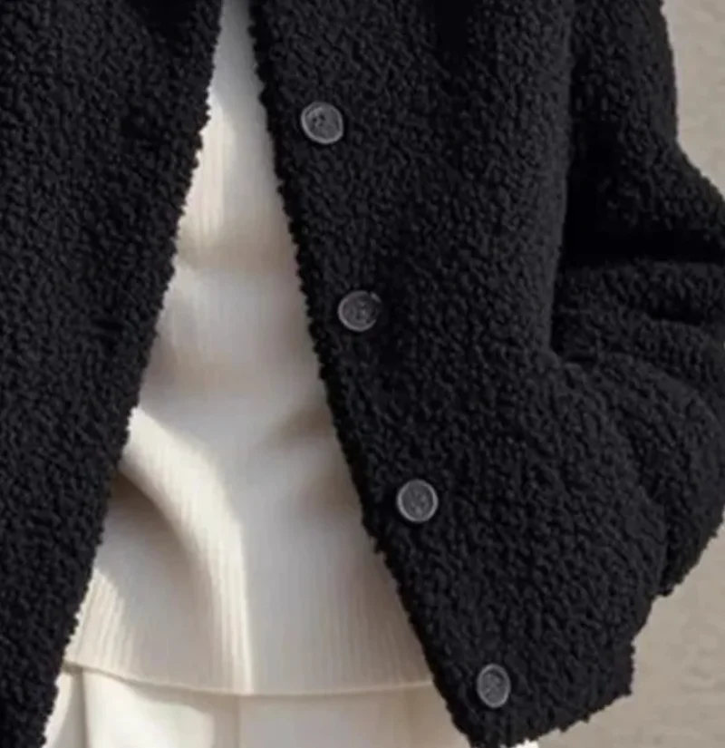 Korean Women Fashion Particle Fluff Patchwork Outwear Spring Ladies Round Neck Short Coat Autumn Femme  Top Jacket