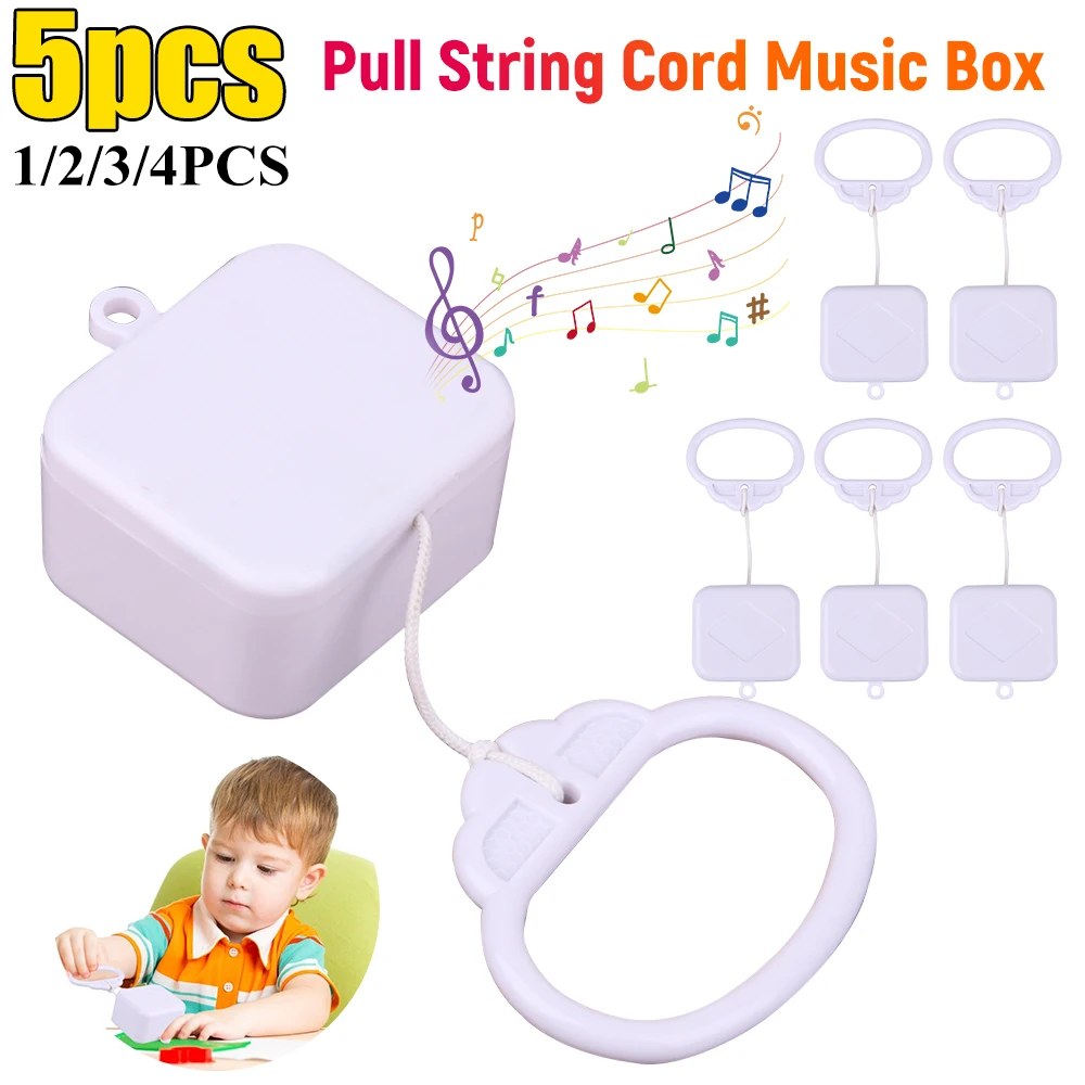 5/4/3/2/1Pcs Pull String Cord Music Box Baby Kids Bed Bell Rattle Musical Box Toy Love Gifts Children Brahms Lullaby Musical