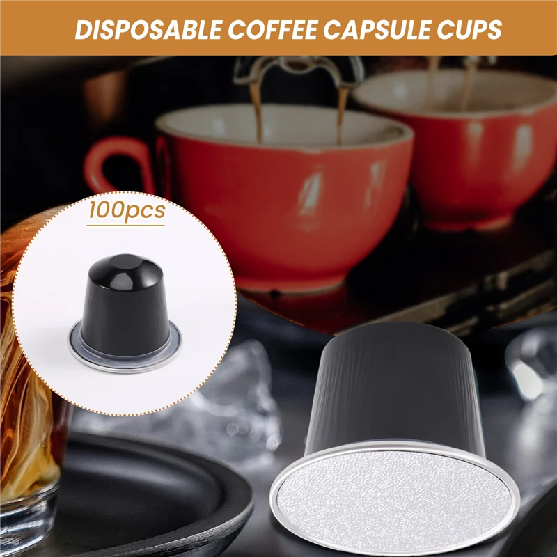 A05E-100 conjuntos de cápsulas de café recarregáveis copo descartável nespresso pod para nescafé máquina de café automática pacote de alimentos café supp