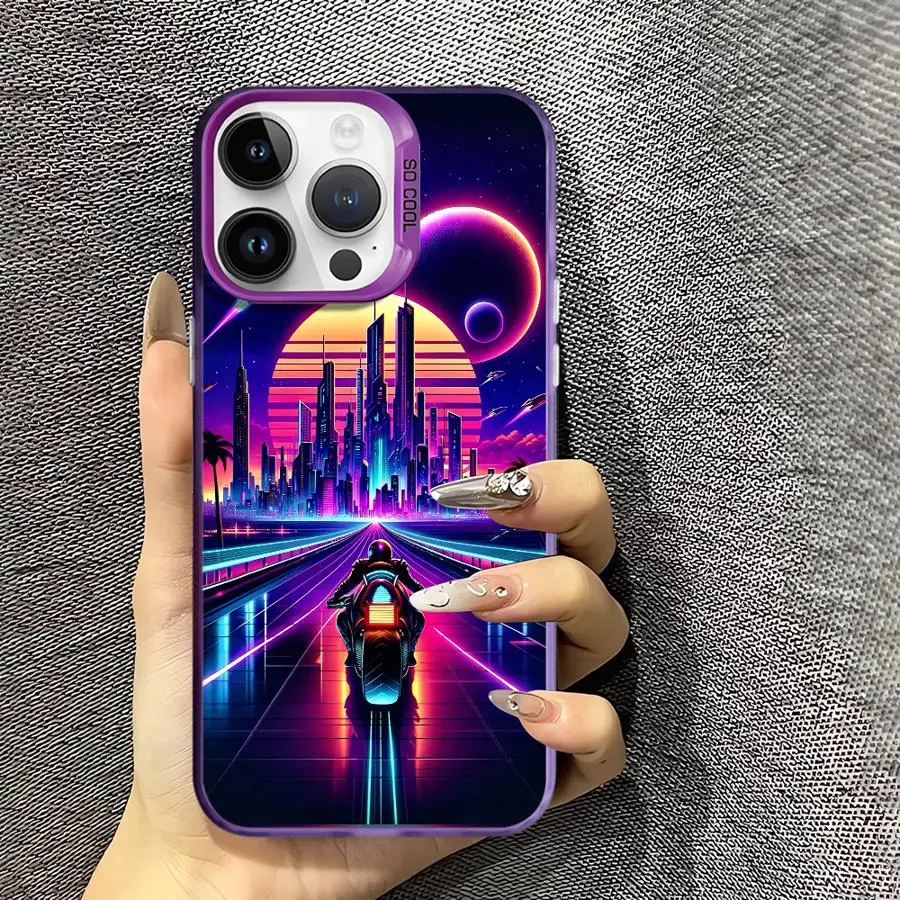 حافظة لهاتف آيفون 12 17Air 7 8 SE 17 16 Pro Max 14 15 Plus 13 Mini 11 X XS XR SCI-FI City #2