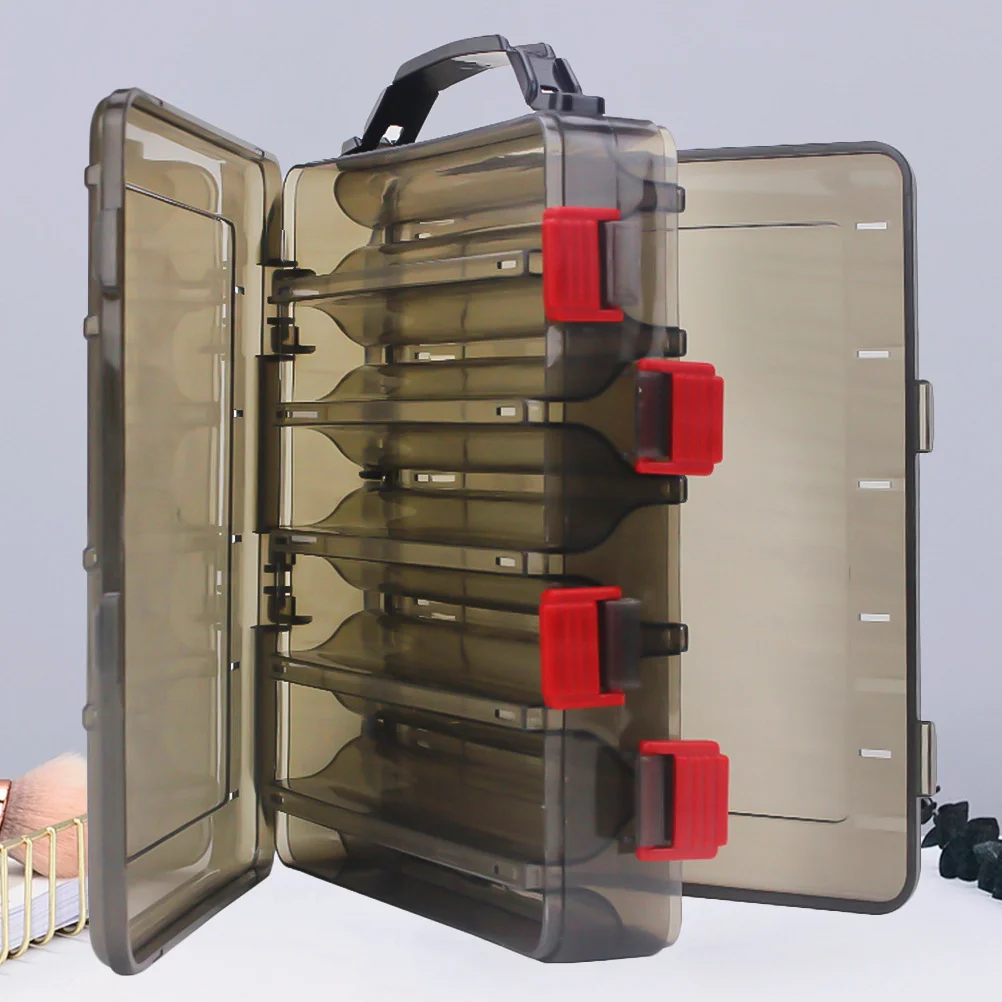 

10-Grid Thickened Translucent Bait Storage Box Portable Double Layer Fishing Tackle Organizer Waterproof Lure Holder Case