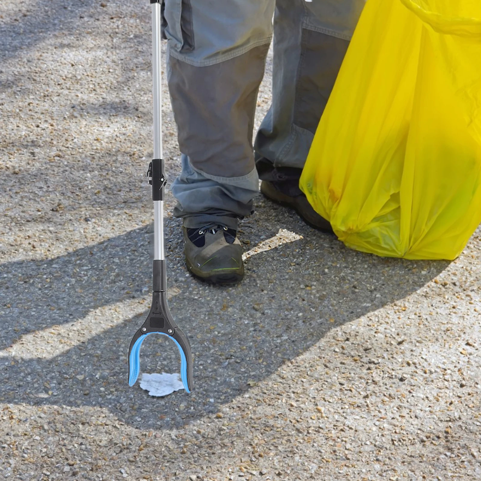 

Three-Fold Trash Picker Clamp Heavy Duty Garbage Grabber Tool Foldable Litter Grabber For Elderly Home Use Durable Long