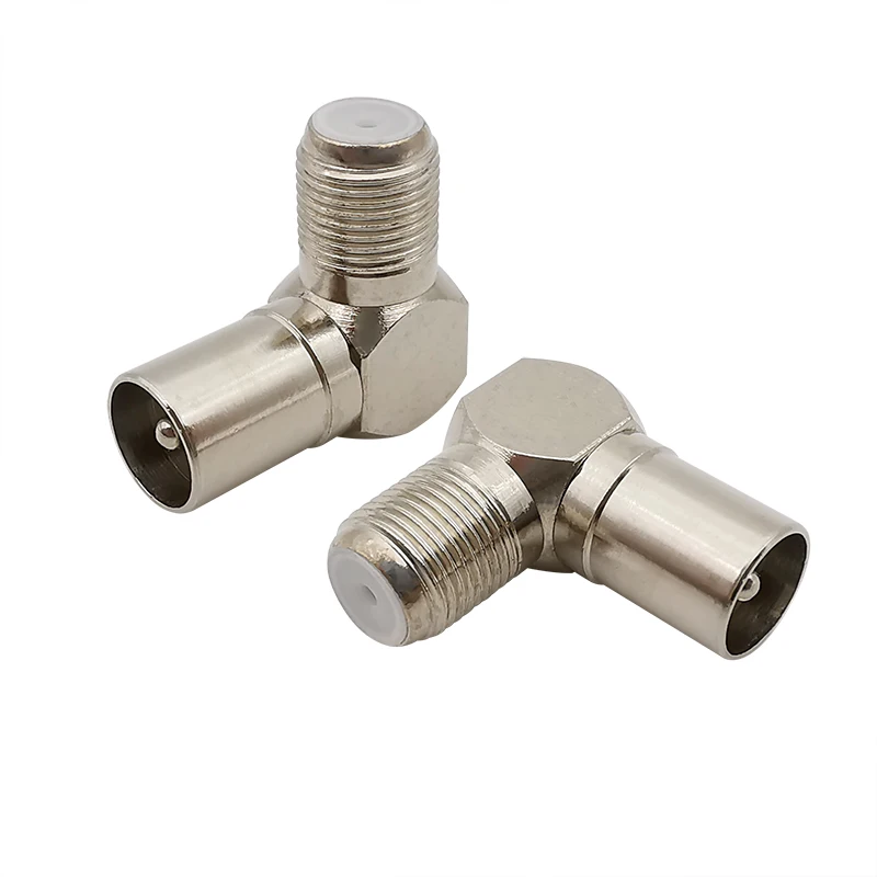 2 stücke f-Typ zu TV IEC 90-Grad-Stecker & Buchse HF-Koaxial adapter Adapter TV-Koaxial antennen anschluss – Detail 8