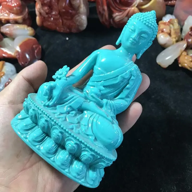 Optimization of turquoise carving Amitabha Buddha Tathagata ornament turquoise dayi Tathagata Home Furnishing Shop ornament