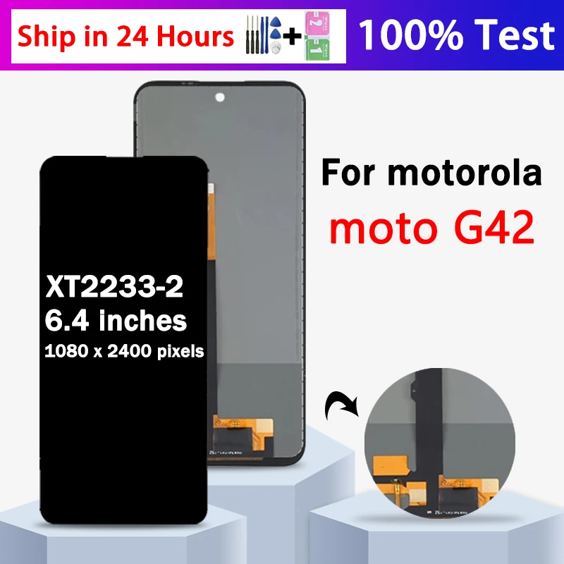 

100% Test TFT Screen For Motorola Moto G42 LCD Display Touch Screen Digitizer Assembly For MotoG42 XT2233-2 Display