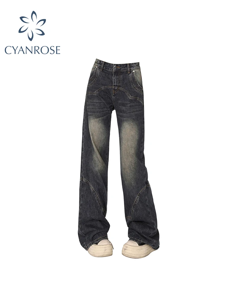 

Women Grey Baggy Jeans Vintage Cowboy Pants Harajuku Oversize Denim Trousers Aesthetic Streetwear Y2k 2000s Trashy Clothes 2024