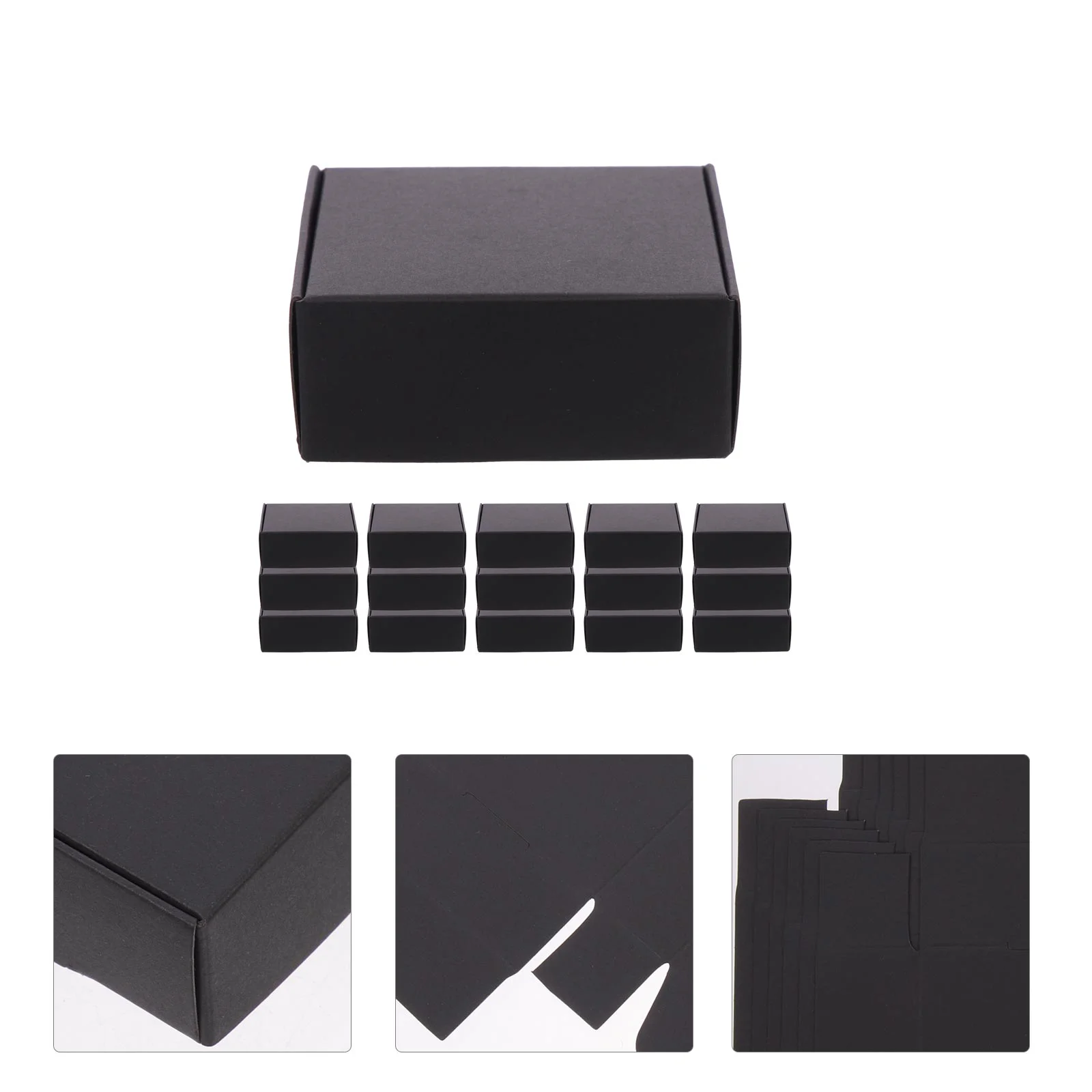 20 Pcs Black Mailing Boxes Paper Packing Containers Shipping Supplies Easy to Fold Gift Wrapping Packaging for Business