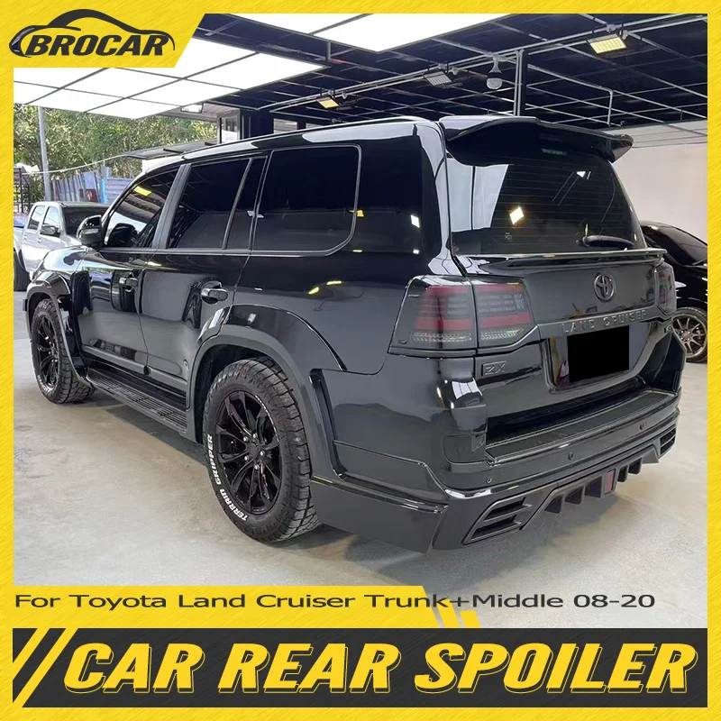 For 2008--16--2021 Toyota Land Cruiser FJ200 LC200 High Quality ABS Plastic Unpainted Middle Spoiler Trunk Boot Wing Top Spoiler