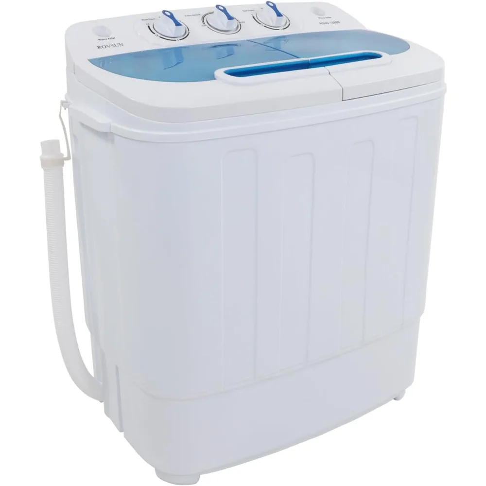 15LBS Portable Washing Machine with Draining Pump Electric Mini Washer Twin Tub Washer