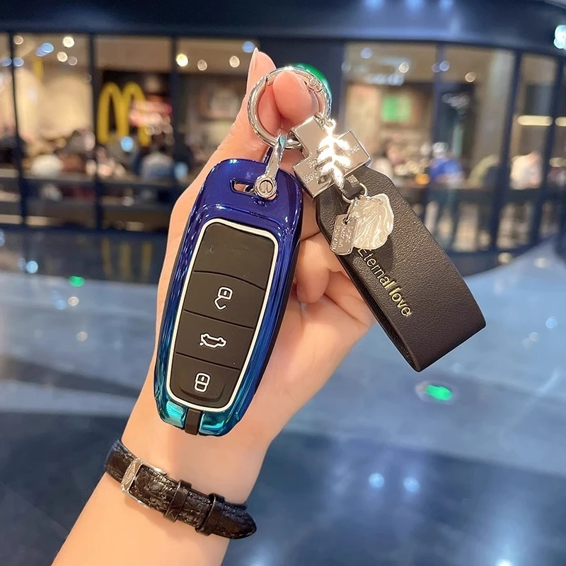 

For Audi key protection case new A6L/A3L/Q8/Q7/A8L/A7/Q4 car key case buckle for men and women high-end key box