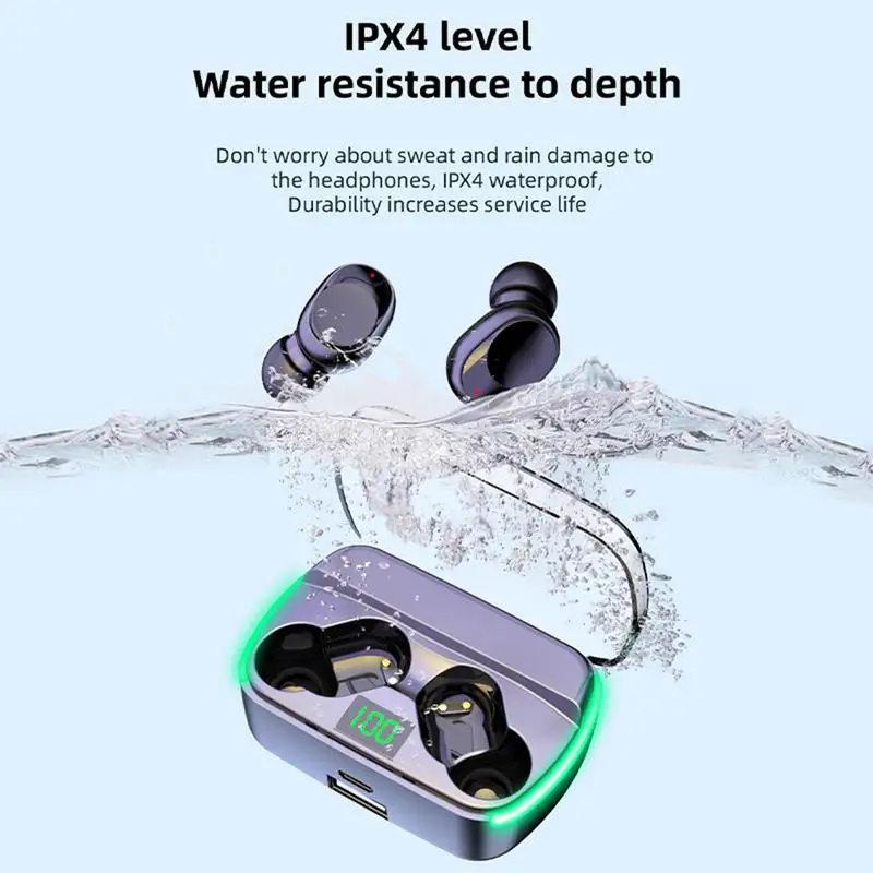 Noise Reduction 5.3 Wireless Blue Tooth Headset In-Ear Wireless Sport Headphone Long Battery Life Earbuds With Digital Display